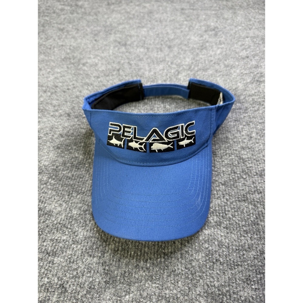 Pelagic Premium Visor Blue One Size Fits Most Adjust Strap Embroidery Logo